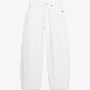 Mid-rise baggy balloon jeans - white
